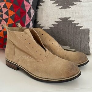 Tan Suede Women’s Ankle Boots Size 10